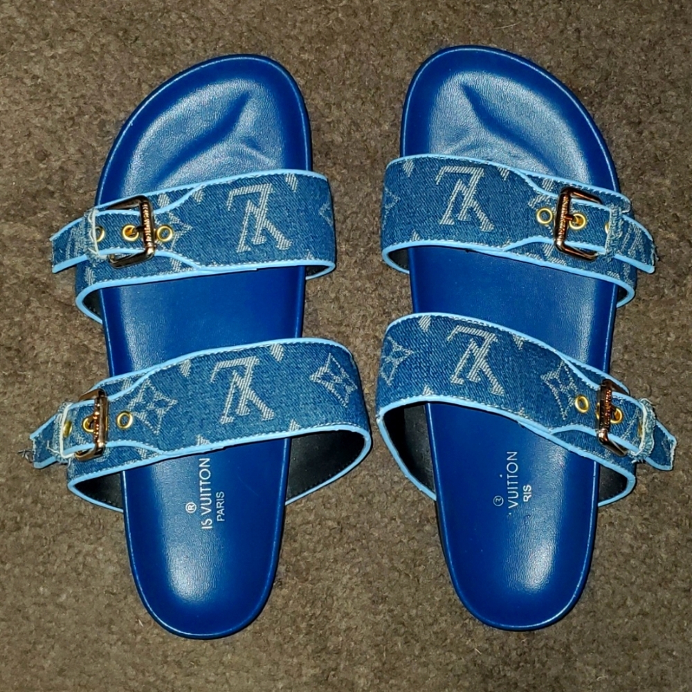 Denim Bom Dia Flat Comfort Mule